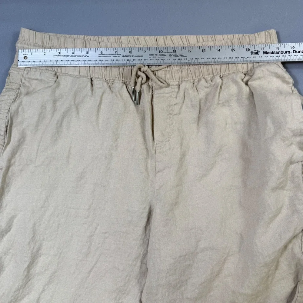 Quince Wide Leg Linen Blend Pants in Light Beige/Cream